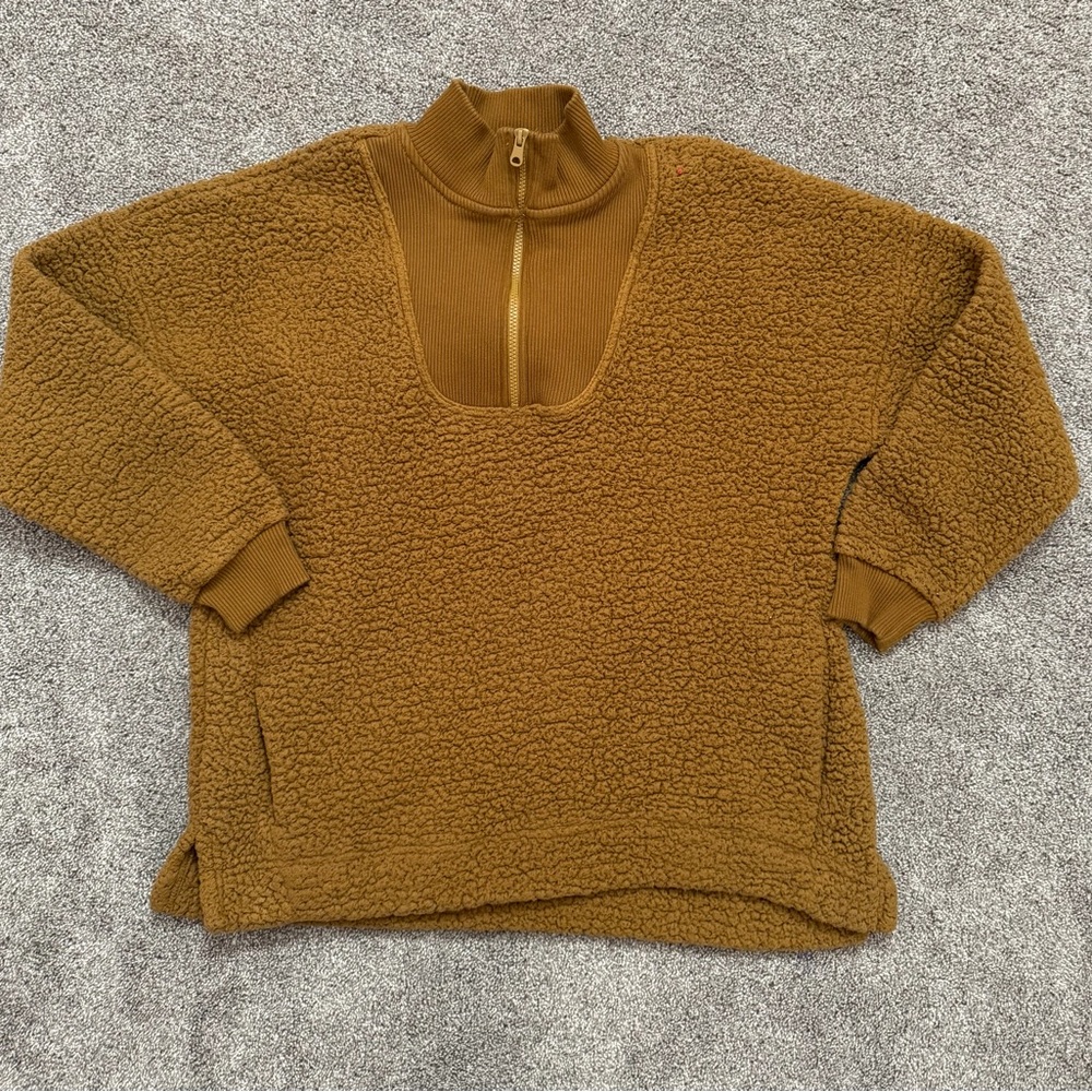Aerie Cozy Teddy Quarter-Zip Sweater women’s size medium